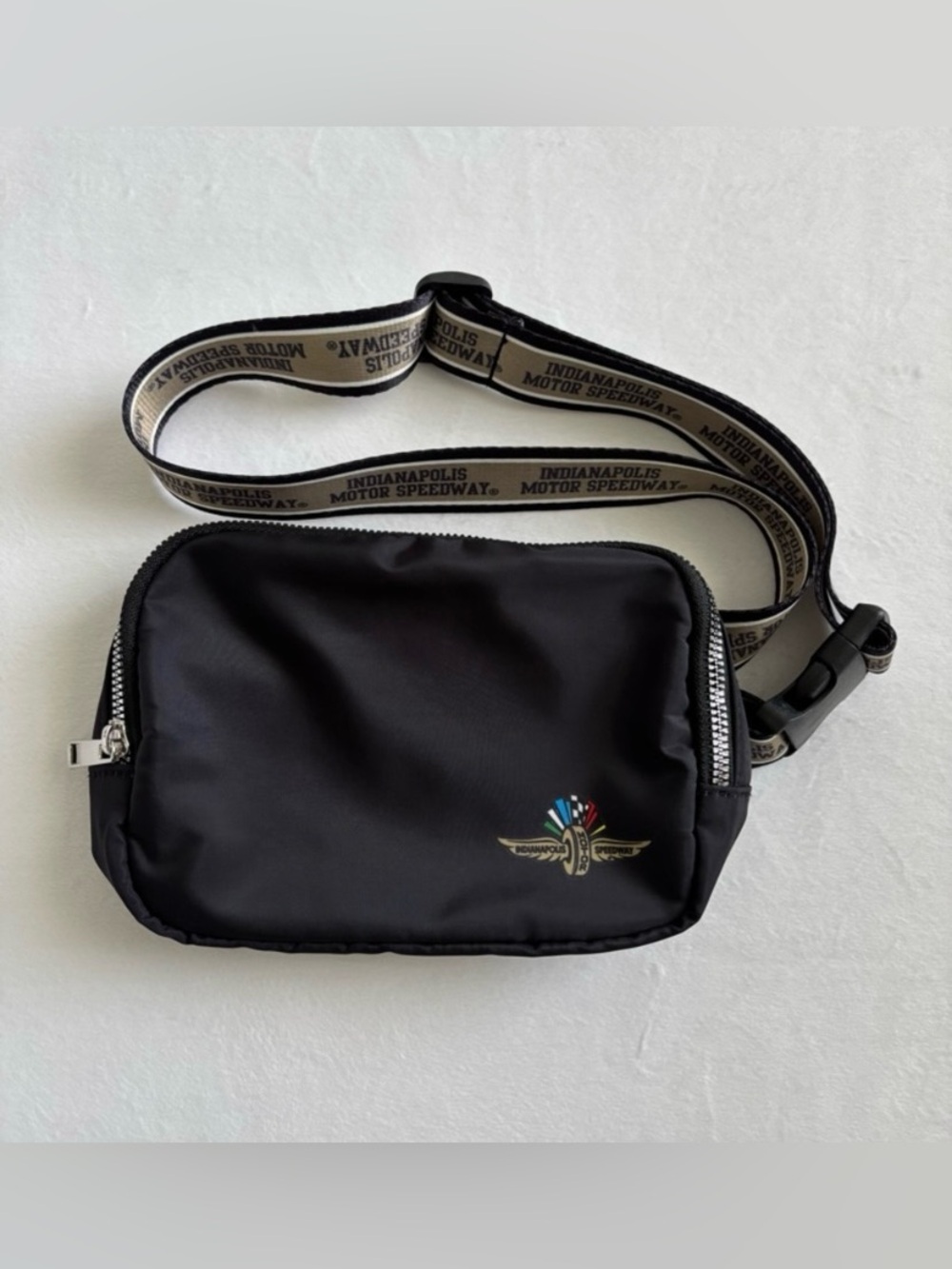 Forever Collectibles Indianapolis Motor Speedway IMS Belt Bag Crossbody Black